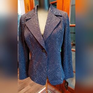 Doncaster Women's Navy Blazer with Subtle Pattern